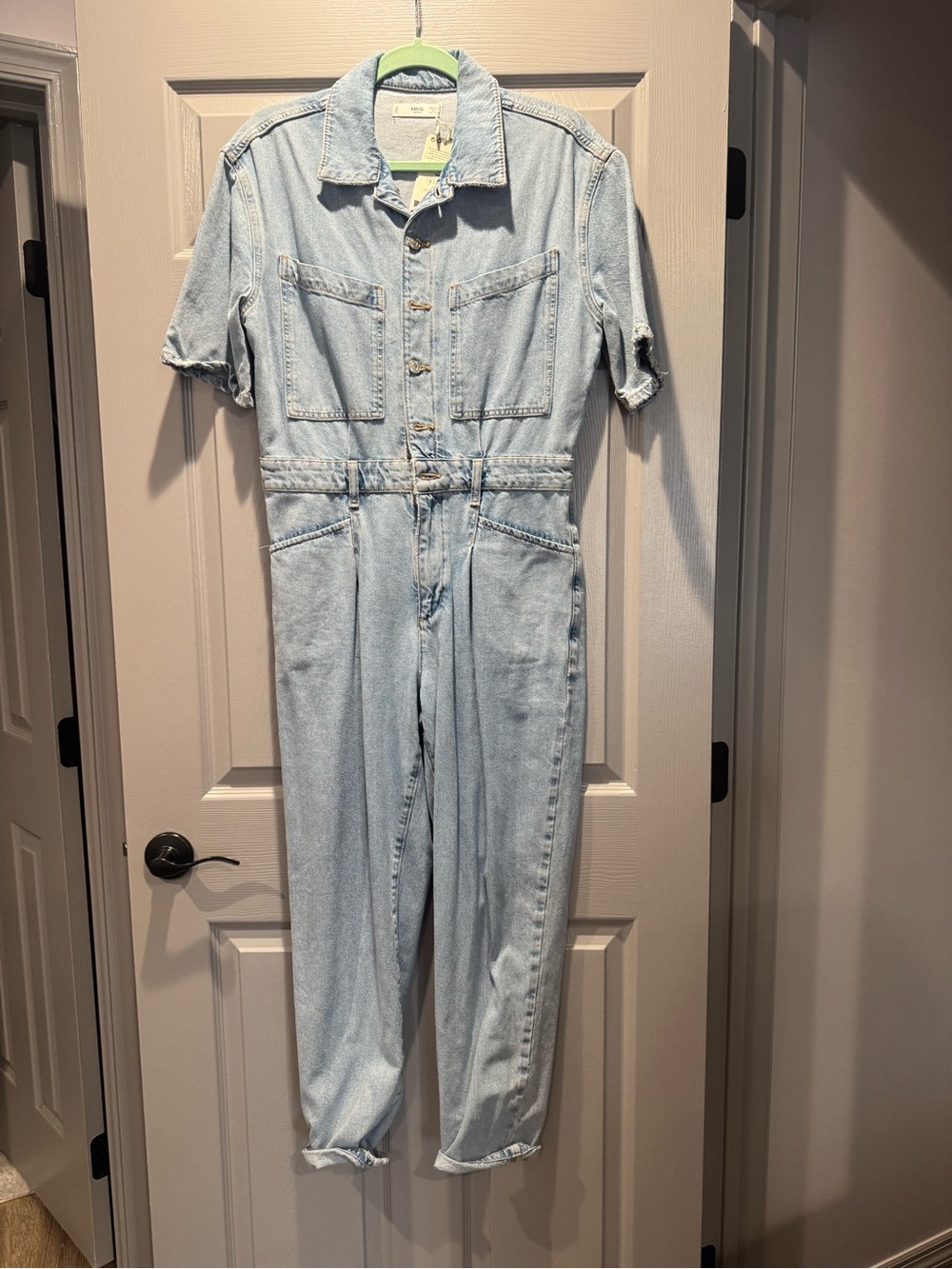 Mango Light Blue Denim Jumpsuit